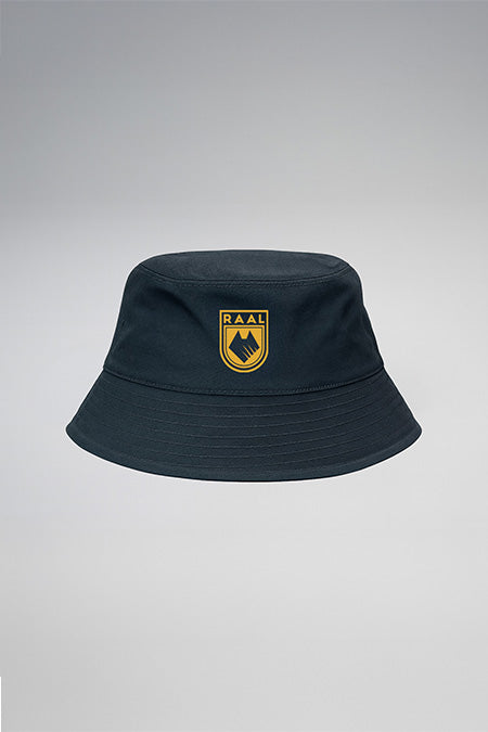 Black bob hat with embroidered patch - Gold