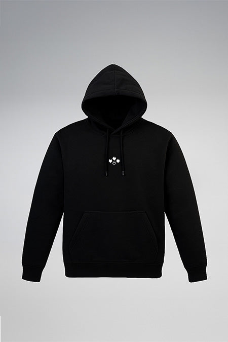 Sweatshirt à capuche 4 têtes de loup en losange - Noir