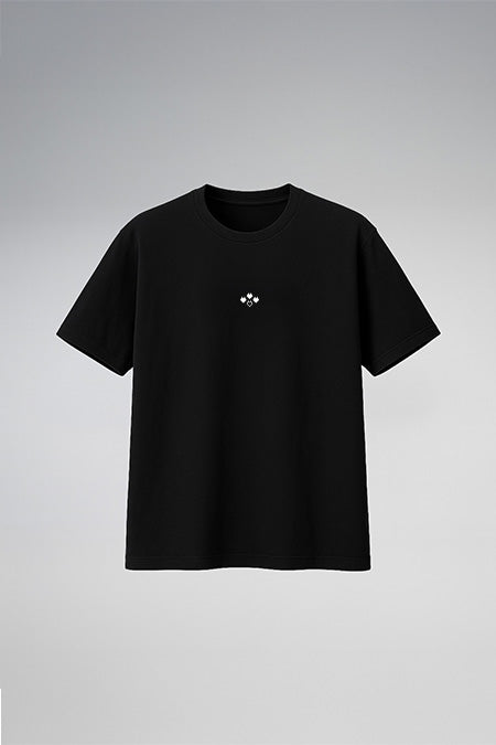 T-shirt 4 tetes de loup en losange - Noir