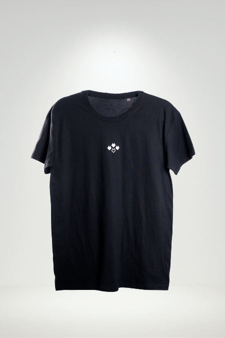 T-shirt 4 tetes de loup en losange - Noir
