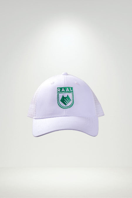 Casquette blanche ecusson brode - Trucker
